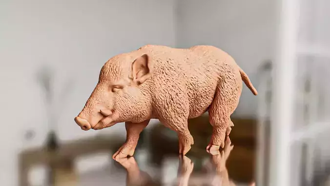 Wild Life Series Wild boar STL Toy  3D print model