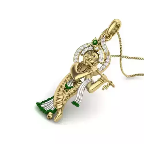 Krishna pendant 3dm render detail 3D print model 3D print model
