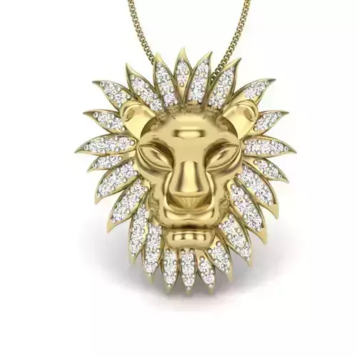 Lion Face pendant 3dm render detail 3D print model