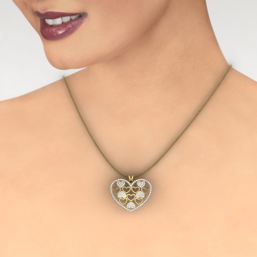 Women heart pendant 3dm render detail 3D print model 3D print model_1