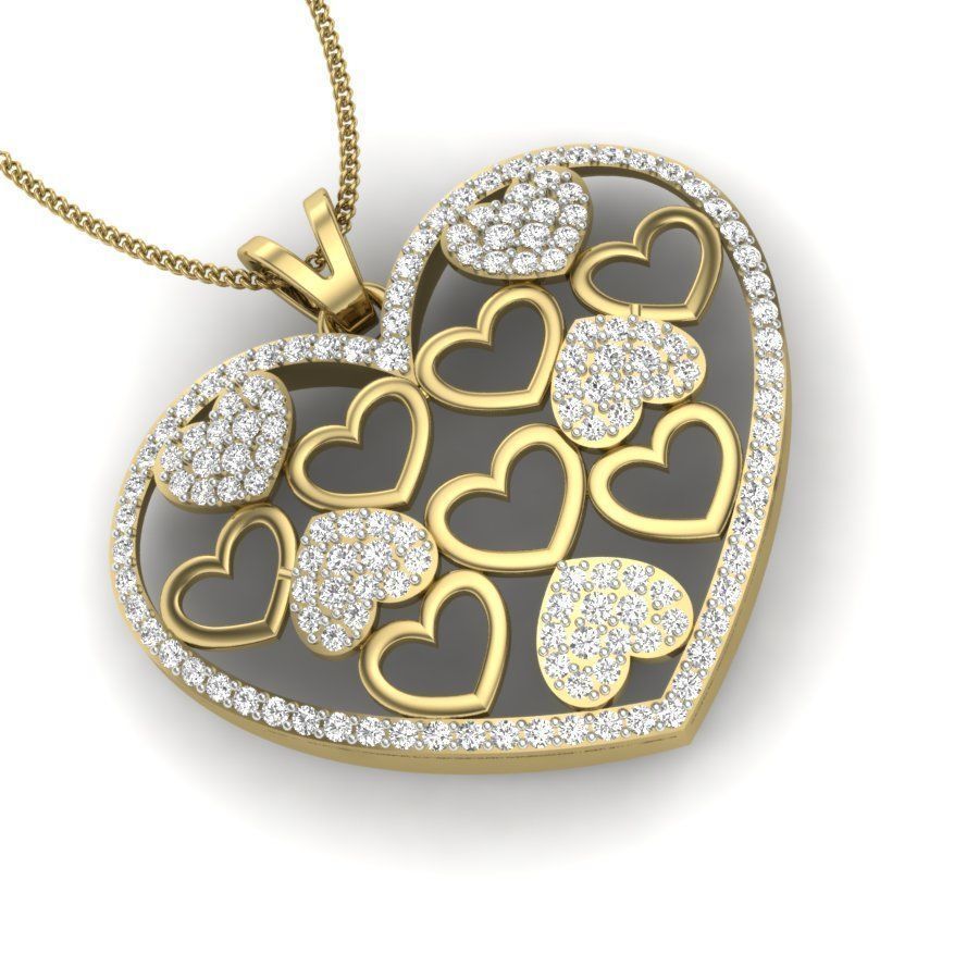 Women heart pendant 3dm render detail 3D print model 3D print model_3