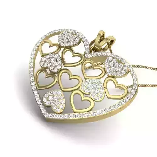 Women heart pendant 3dm render detail 3D print model