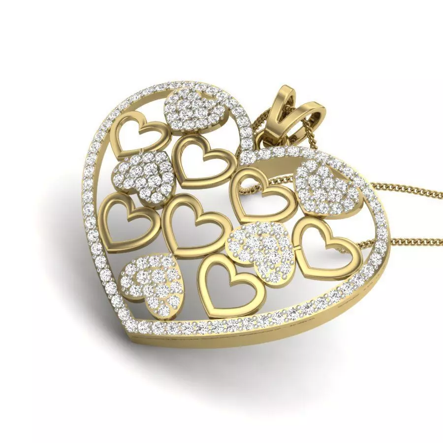 Women heart pendant 3dm render detail 3D print model 3D print model_0