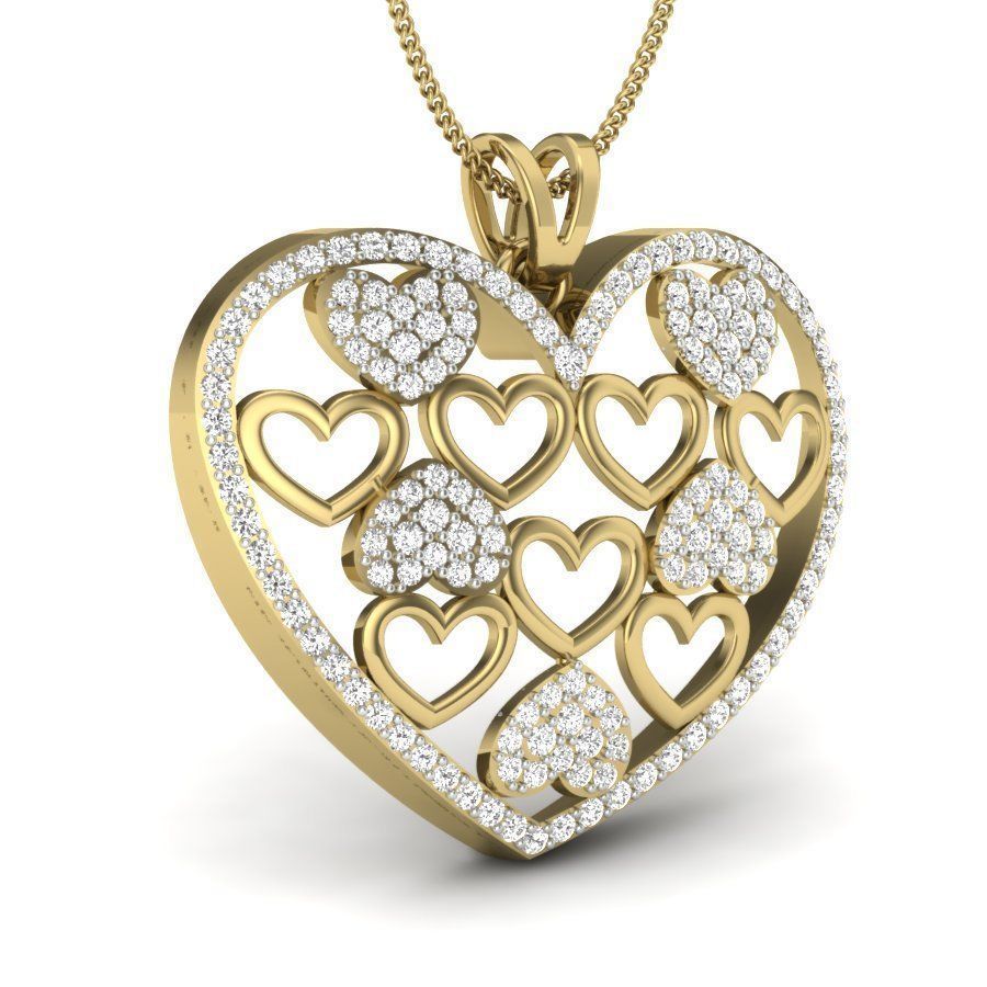 Women heart pendant 3dm render detail 3D print model 3D print model_2