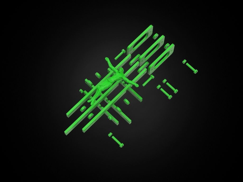 Cross with plates 3D print model_11