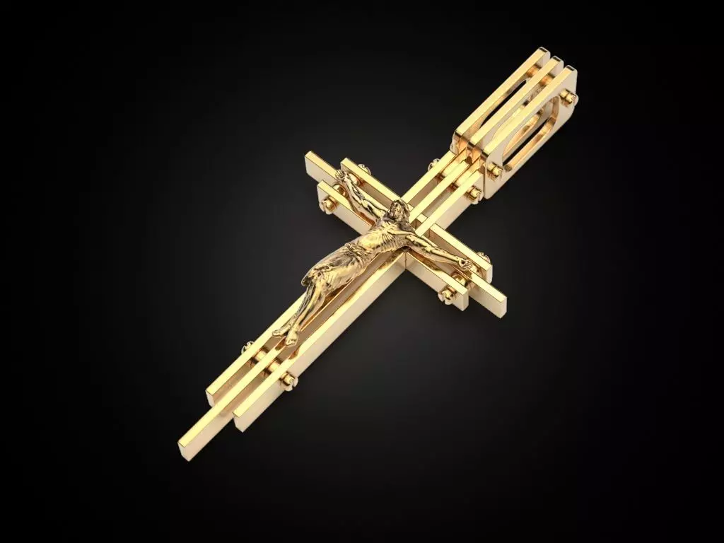 Cross with plates 3D print model_0