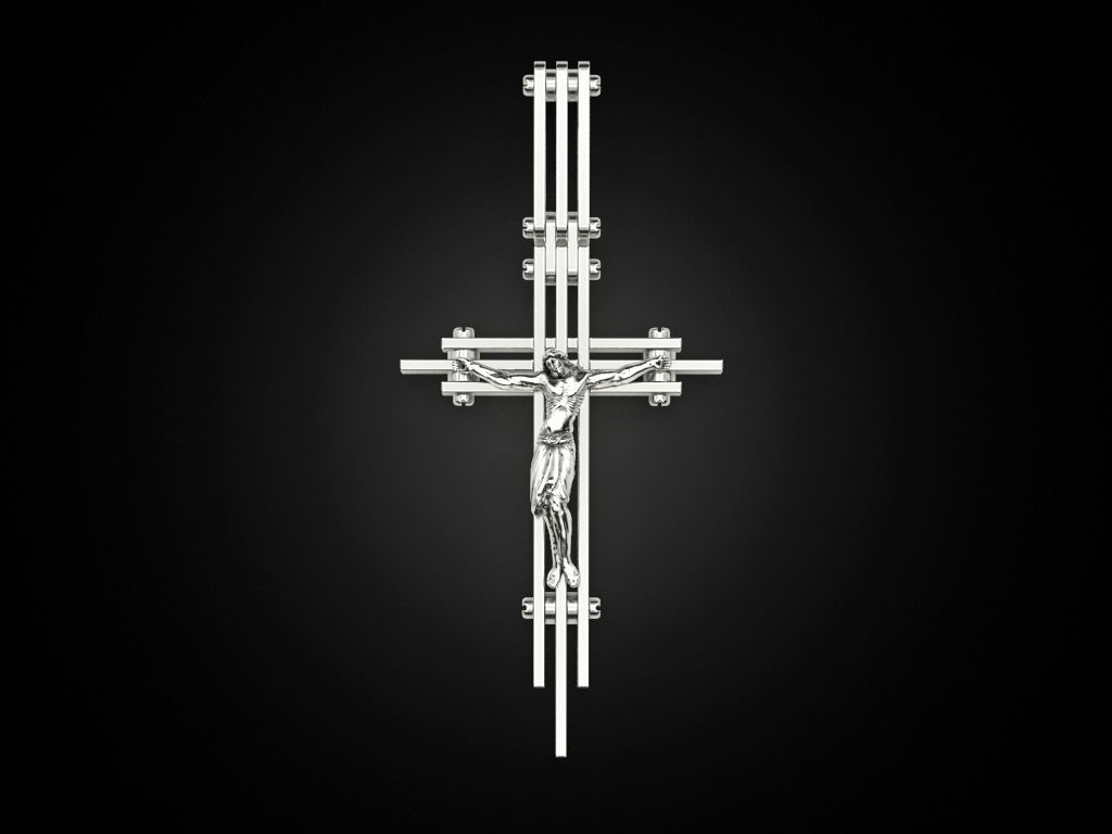 Cross with plates 3D print model_3