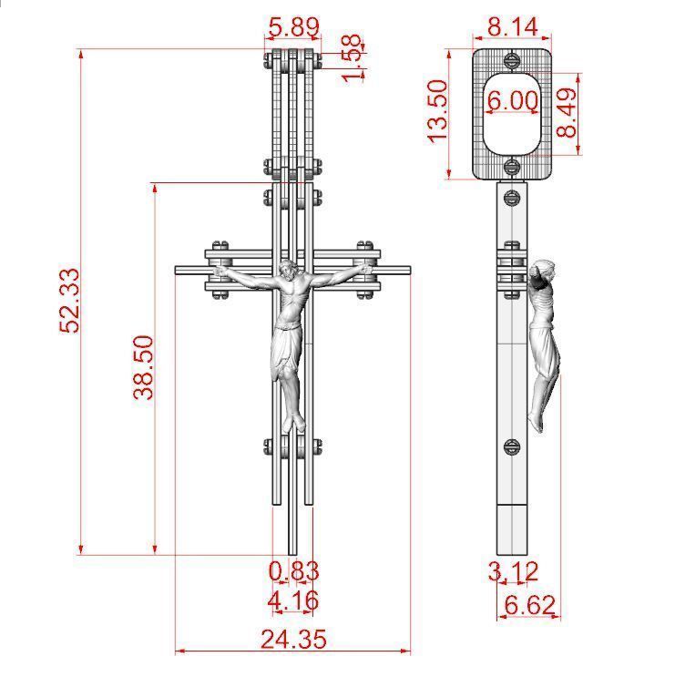 Cross with plates 3D print model_12