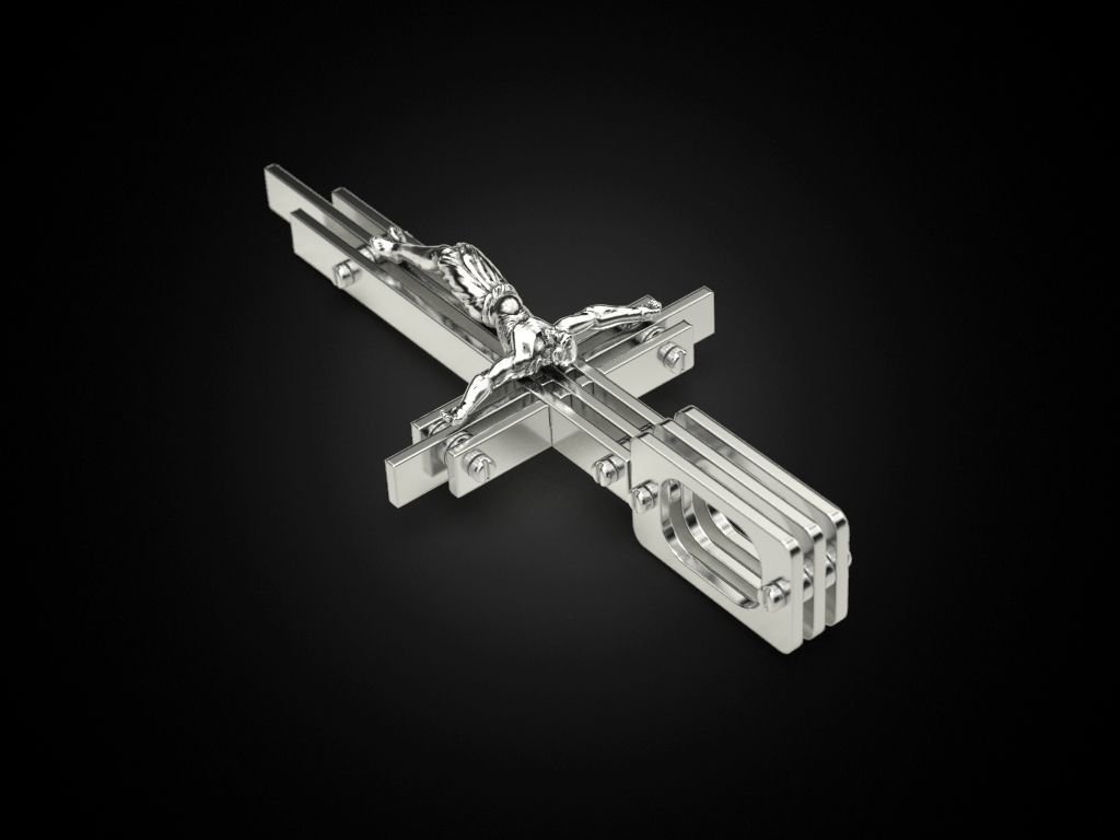 Cross with plates 3D print model_7