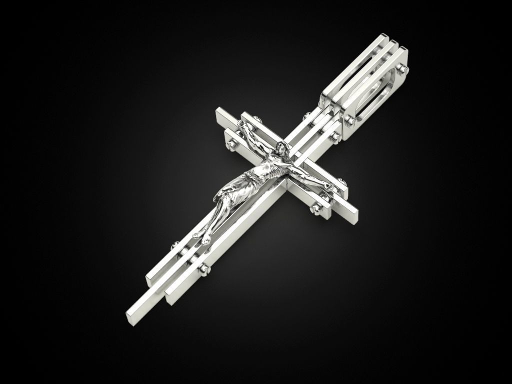 Cross with plates 3D print model_1