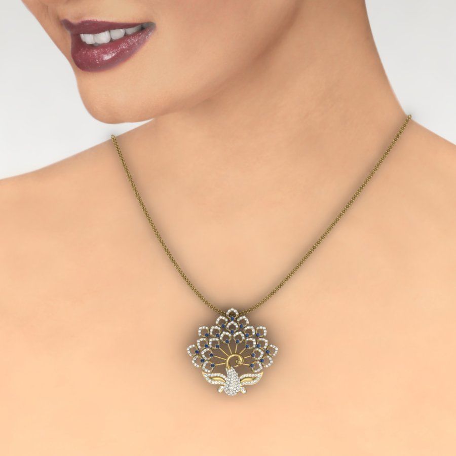 Peacock pendant 3dm render detail 3D print model 3D print model_1