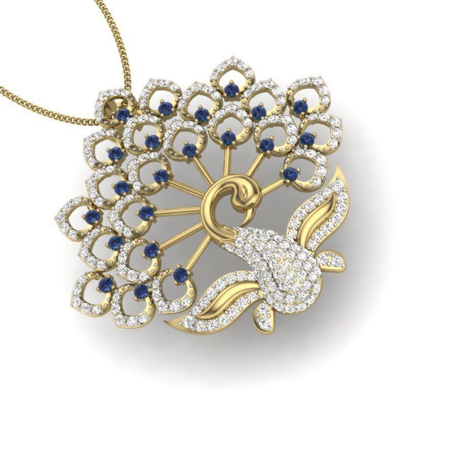 Peacock pendant 3dm render detail 3D print model 3D print model_3