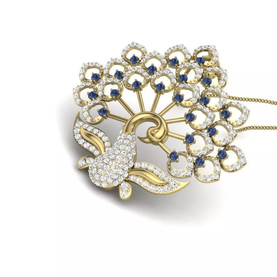 Peacock pendant 3dm render detail 3D print model 3D print model_0