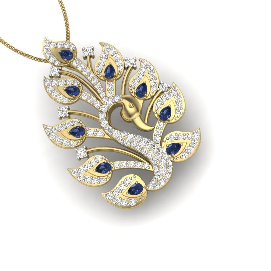 Peacock pendant 3dm render detail 3D print model 3D print model_4