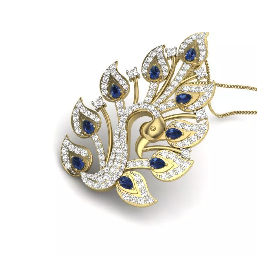 Peacock pendant 3dm render detail 3D print model 3D print model_0