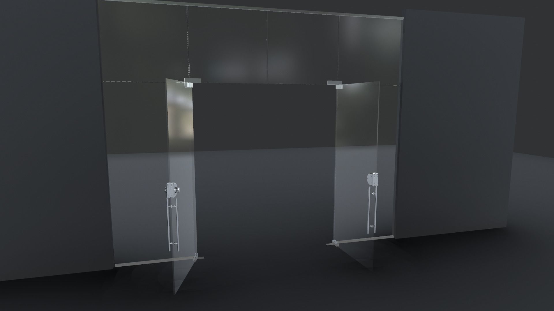 Glass Door 3D model_2