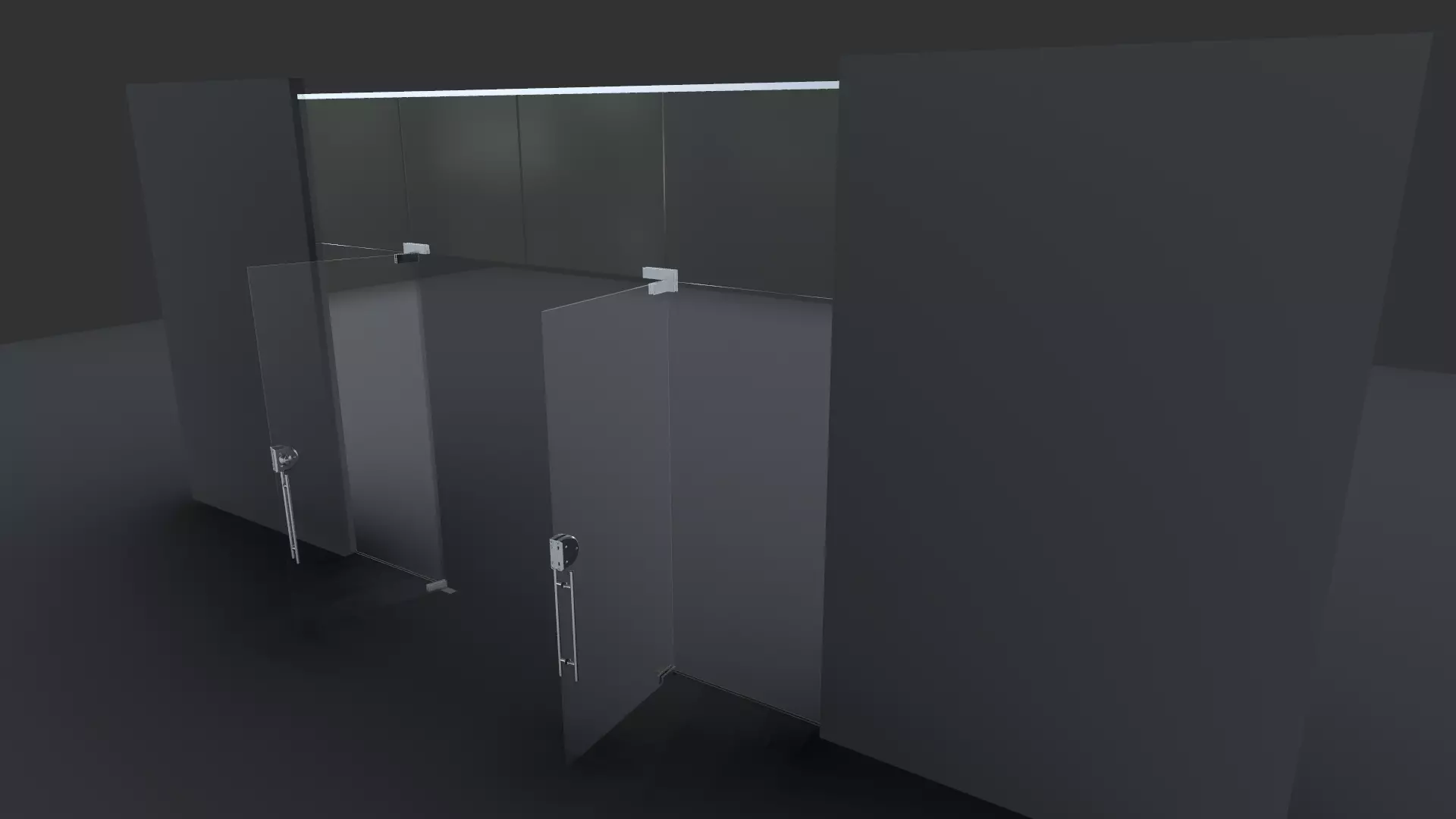 Glass Door 3D model_0