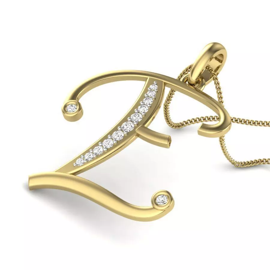 Alphabet-E pendant 3dm render detail 3D print model 3D print model_0