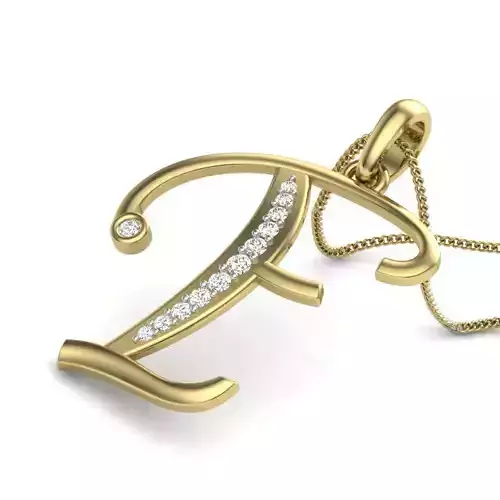 Alphabet-F pendant 3dm render detail 3D print model 3D print model