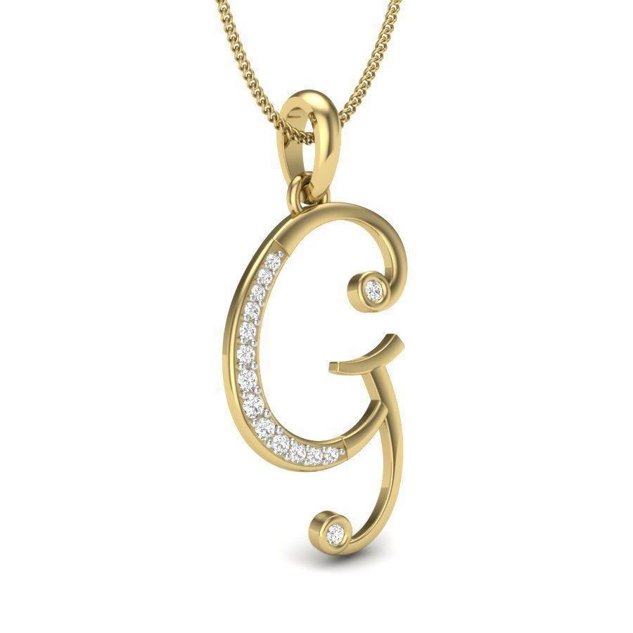 Alphabet-G pendant 3dm render detail 3D print model 3D print model_4