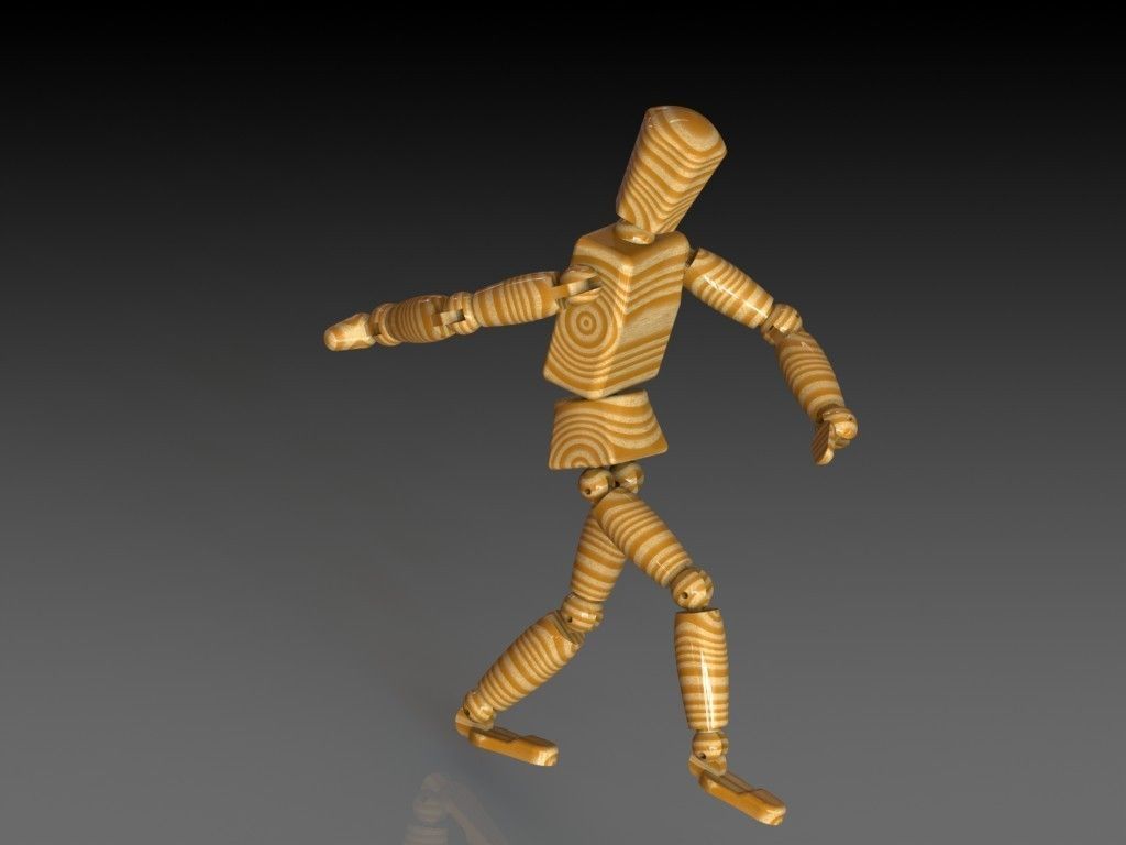 Wooden model mannequin Free 3D model_5