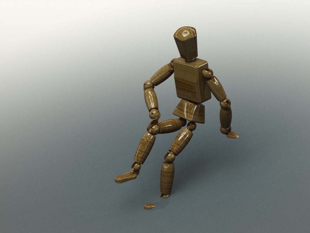 Wooden model mannequin Free 3D model_2