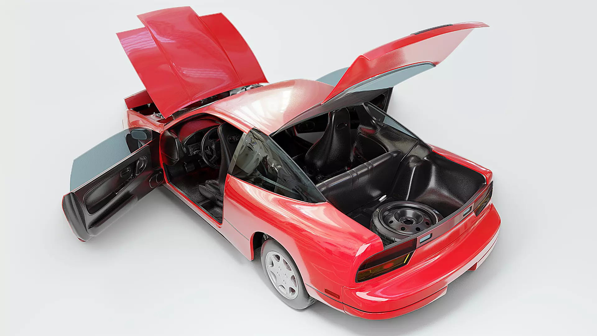 1991 Nissan S13 240SX Fully Rigged 3D model_0