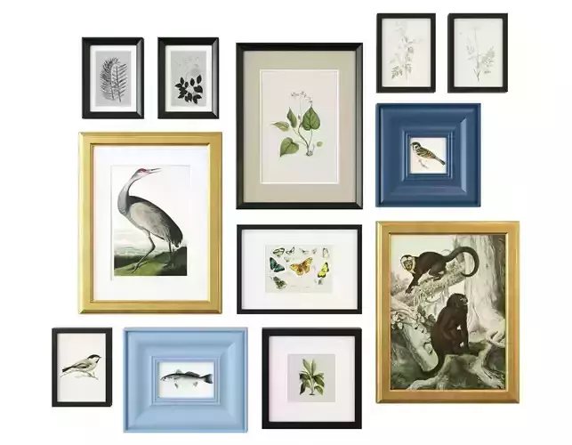 Vintage gallery wall 3D model