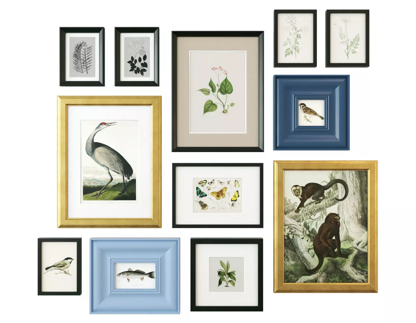 Vintage gallery wall 3D model_0