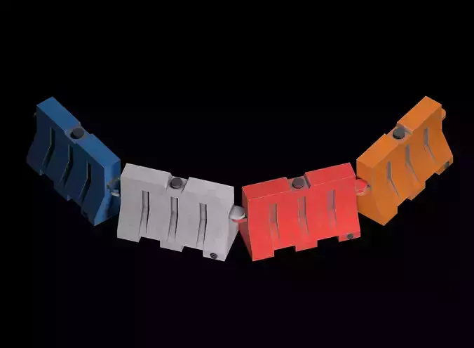roadblock barricade Low-poly 3D model