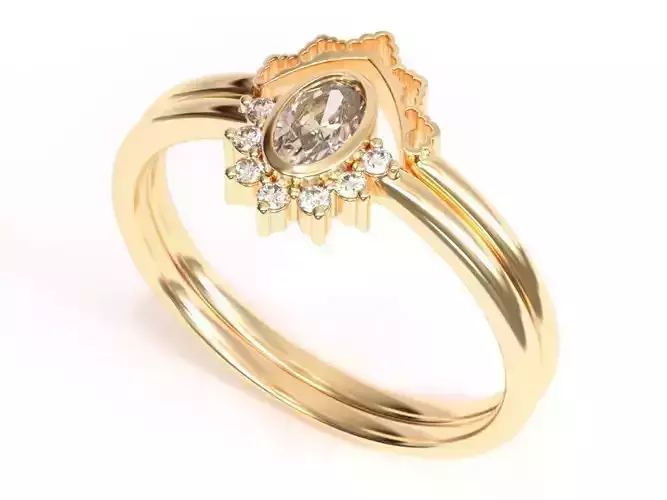 Lace Wedding Band with Matching Lace Ring 3D print model