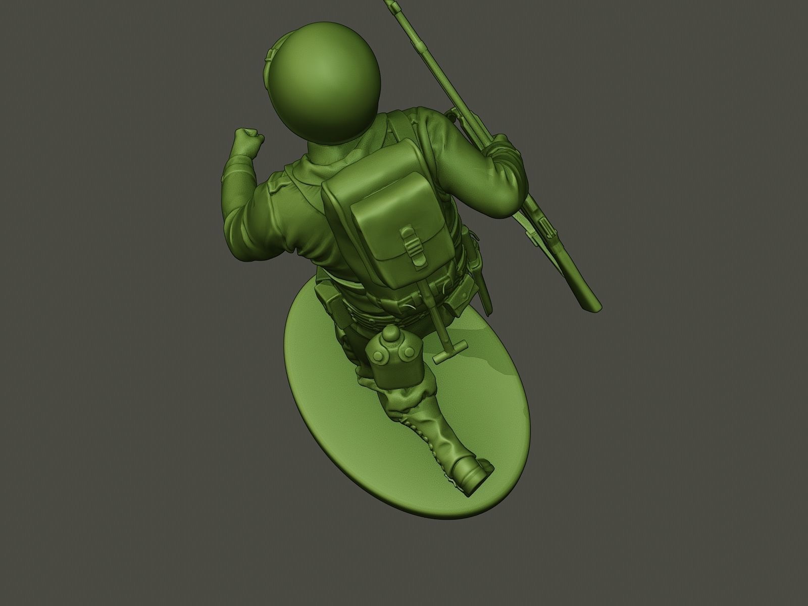 American soldier ww2 run A3 3D print model_15