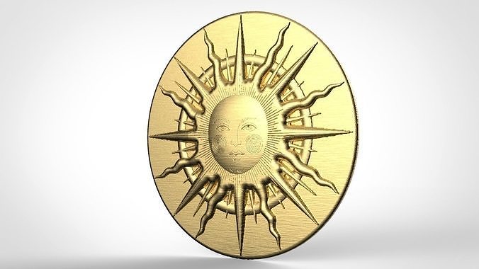 Medieval sun symbol for 3D printing or CNC machining 3D print model