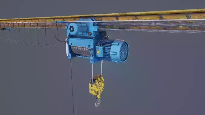 Crane overhead Low-poly 3D model