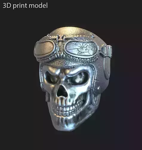 skull ring jewelry biker helmet vol3 3D print model
