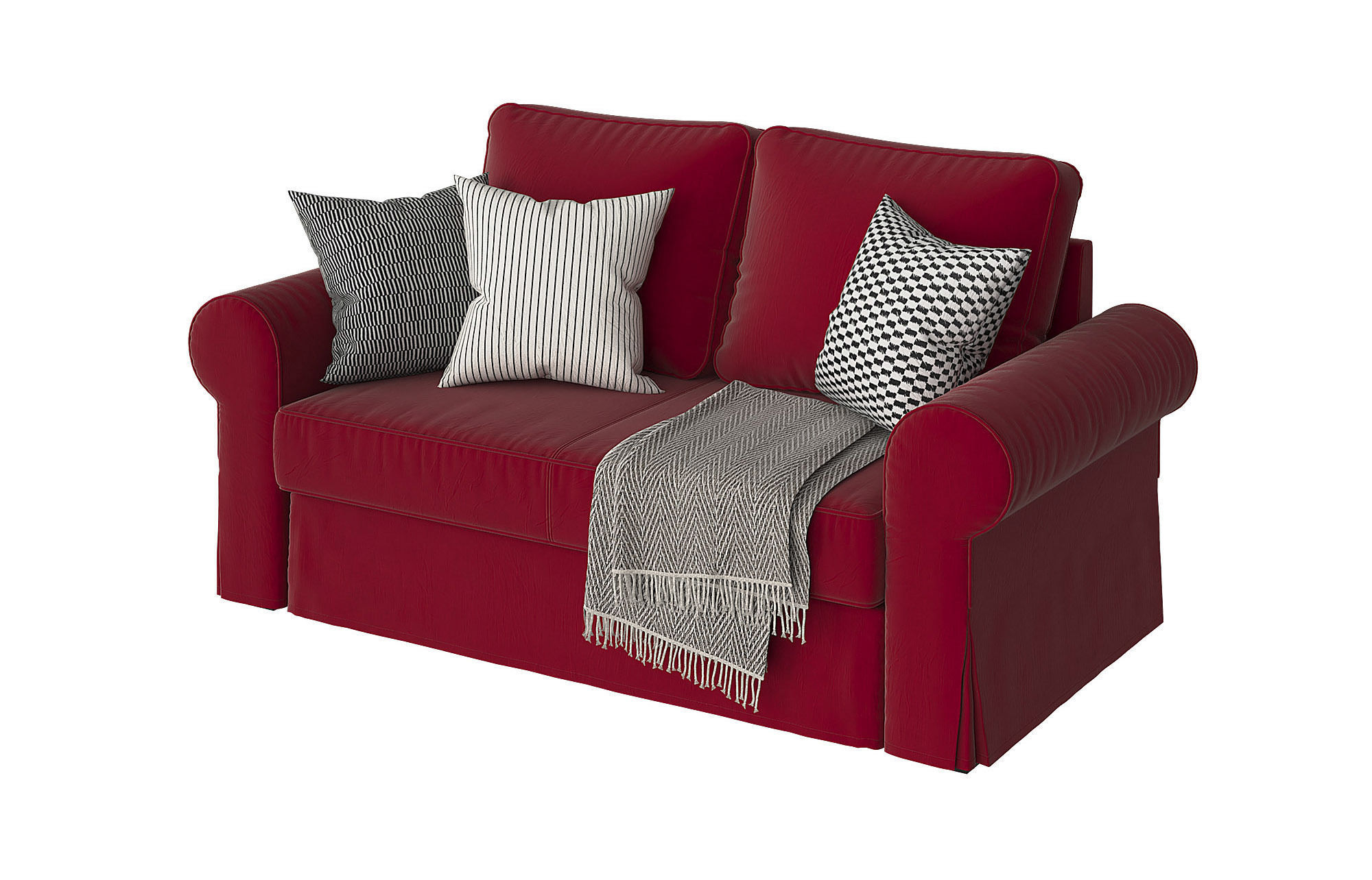 BACKABRO 2 sofa with pillows and blankets 3D model_2