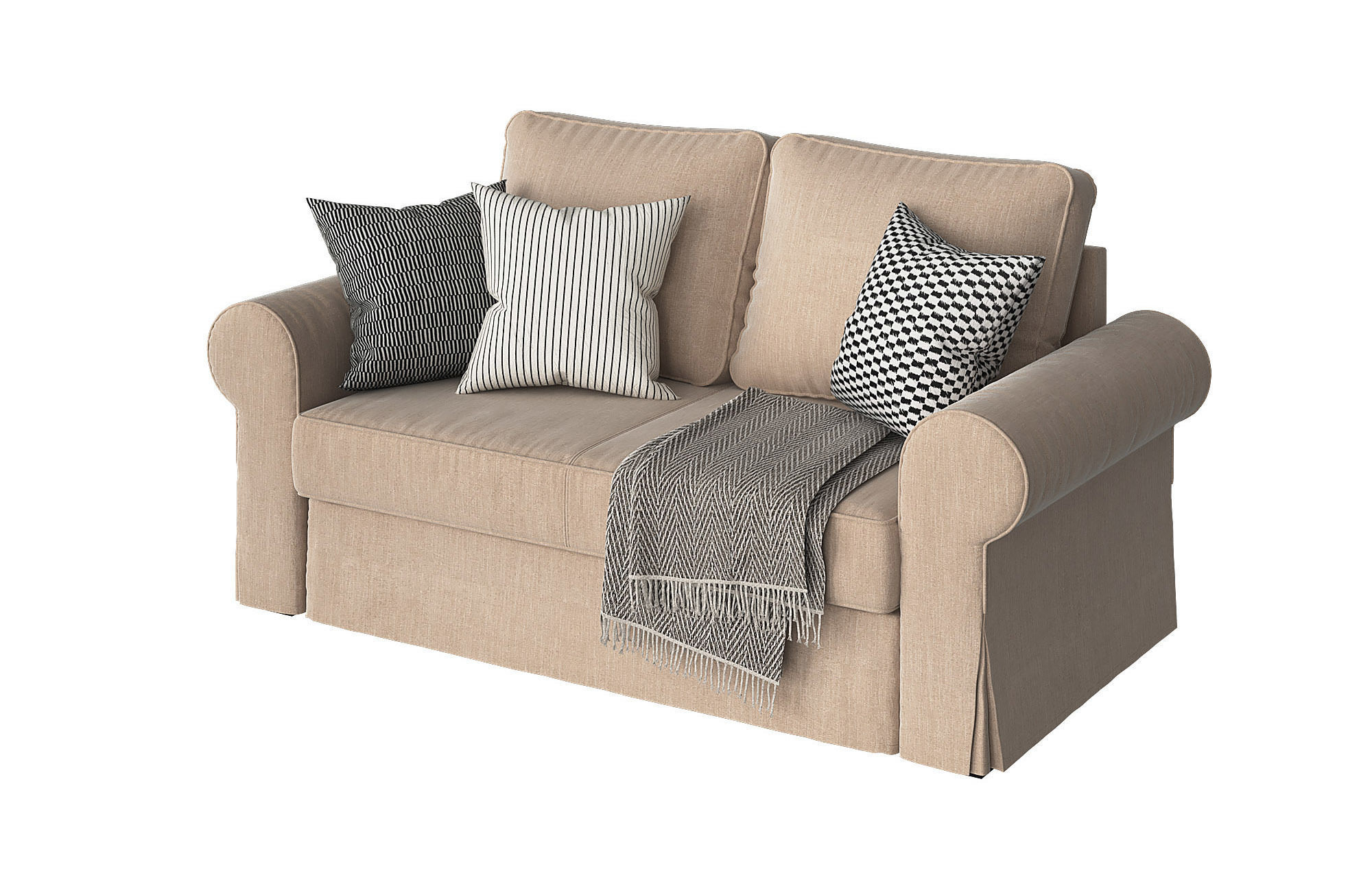 BACKABRO 2 sofa with pillows and blankets 3D model_3