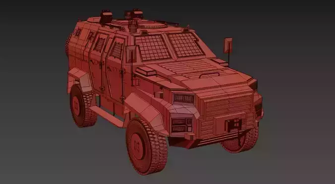 Military Car Ejder Yalcin Army vehicles Low-poly 3D model