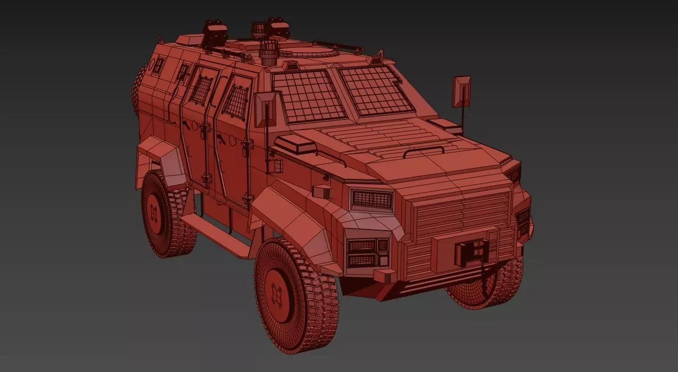Military Car Ejder Yalcin Army vehicles Low-poly 3D model_0