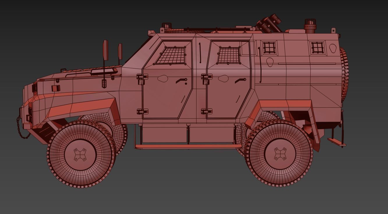 Military Car Ejder Yalcin Army vehicles Low-poly 3D model_1