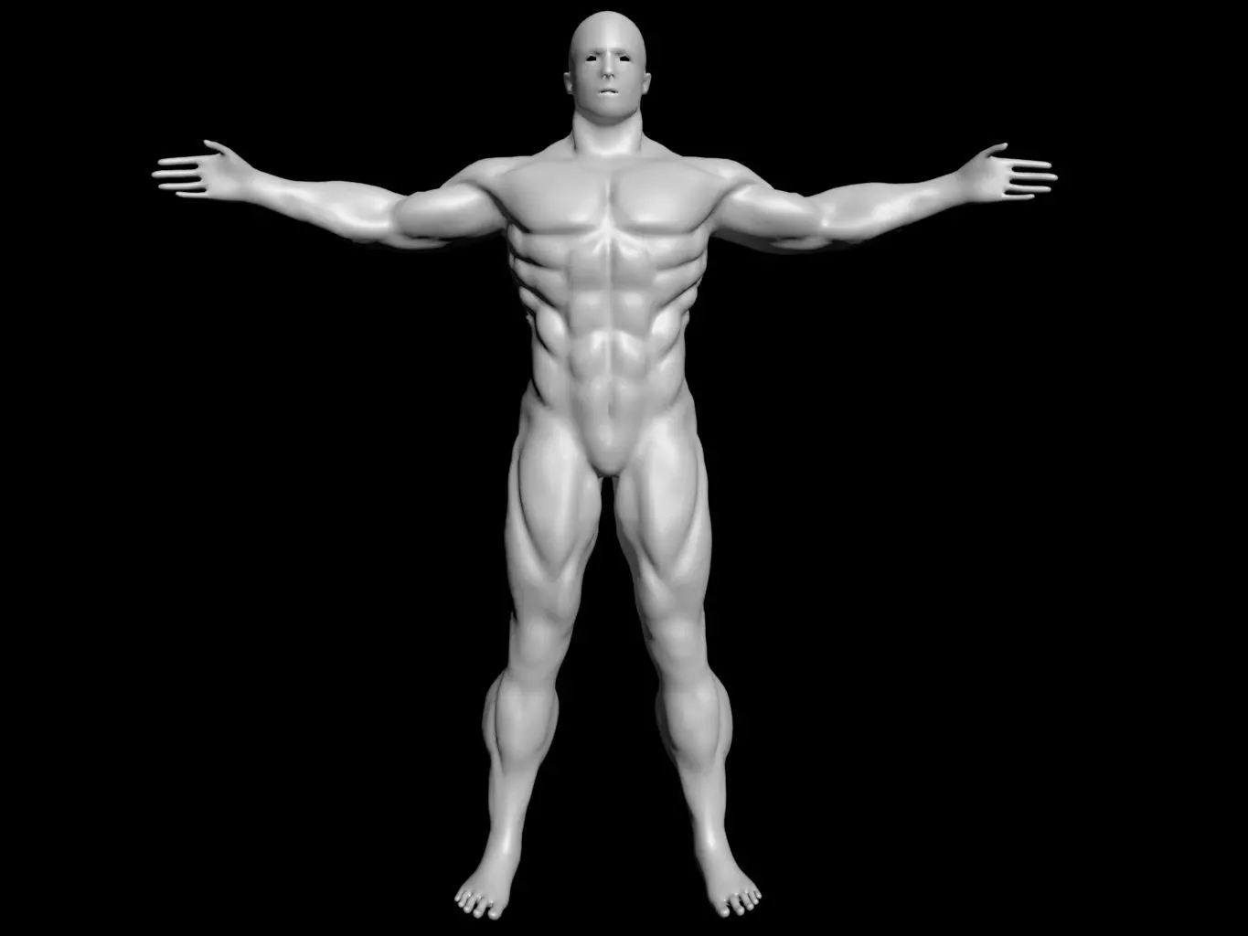 male body Free 3D model_0