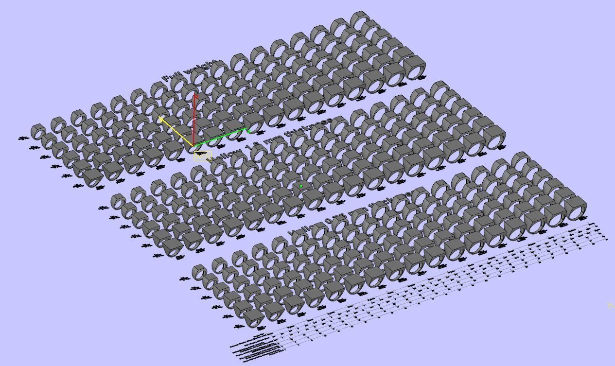 Signet rings set SQUARE top 3D print model_17