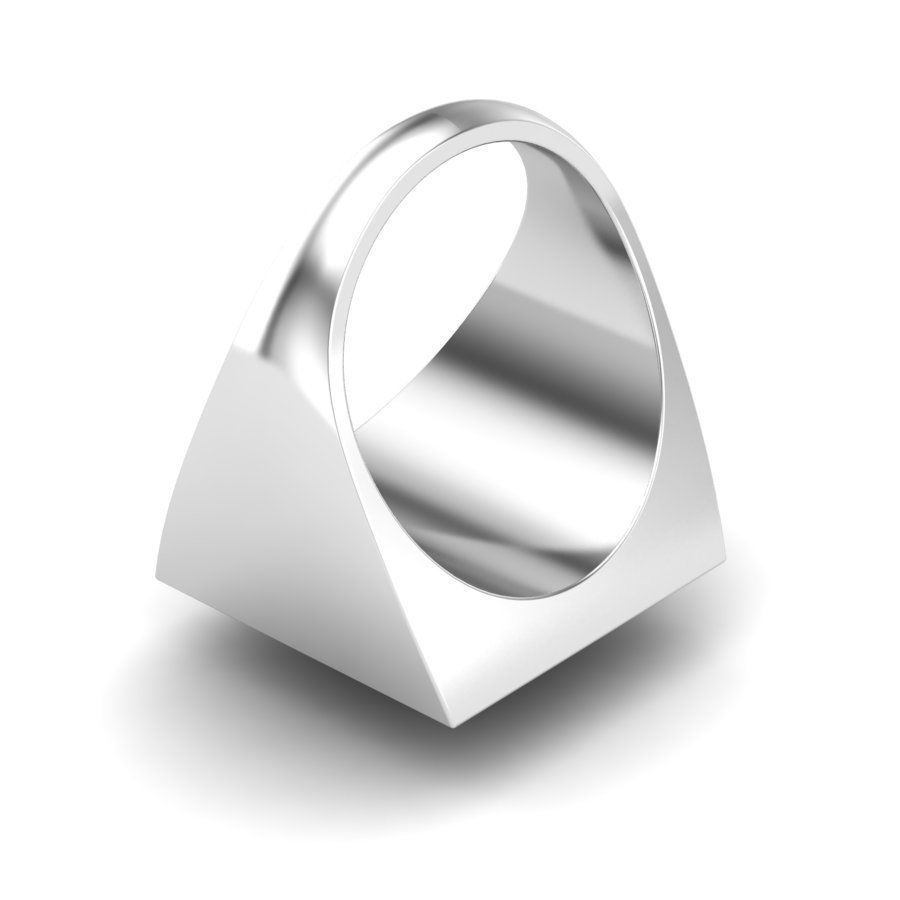 Signet rings set SQUARE top 3D print model_5