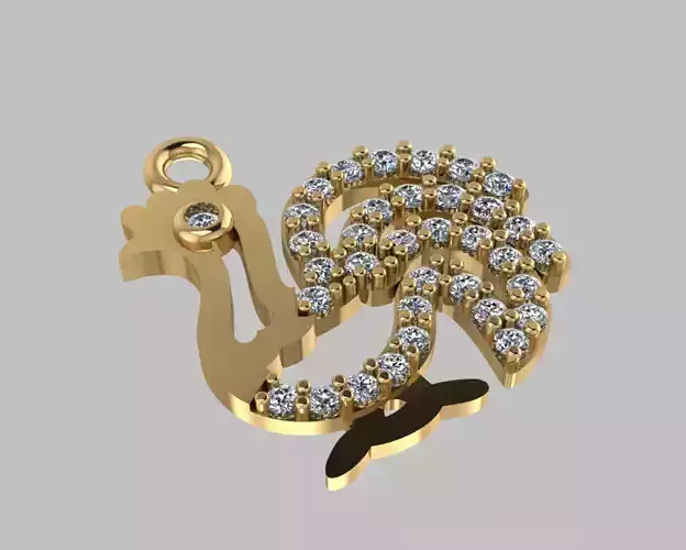 Cock jewelry logo 3D print model