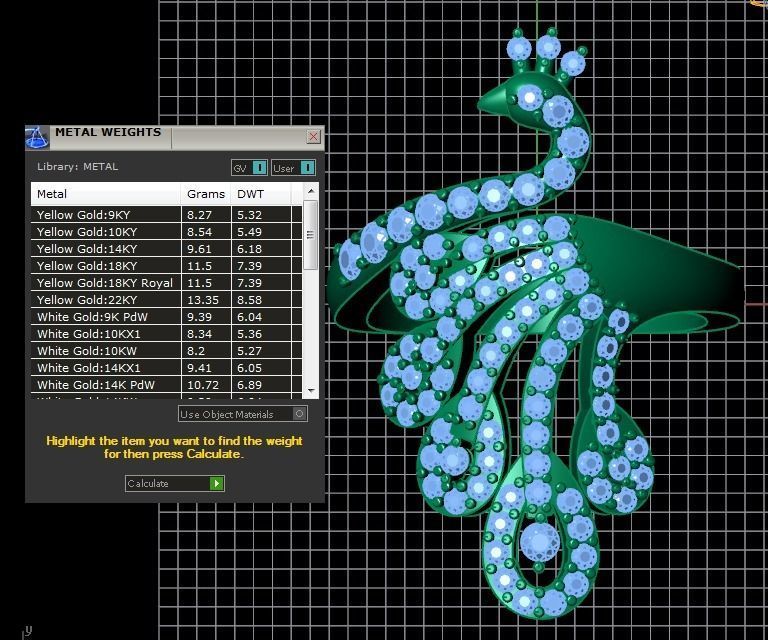 Peacock jewelry diamond 3D print model_5