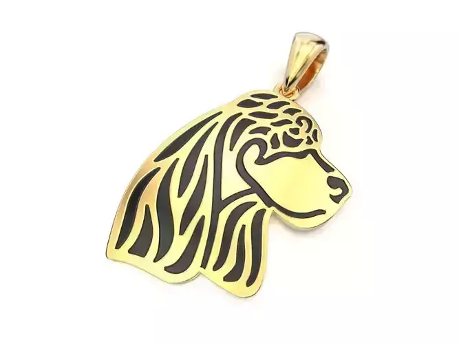 Pendant dog under blackening or enamel