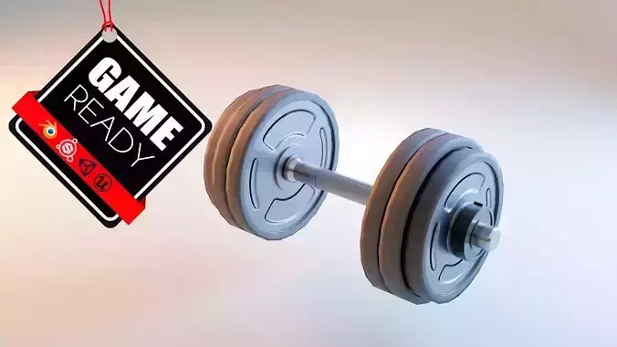 Dumbbell pair of dumbbells Low-poly 3D model