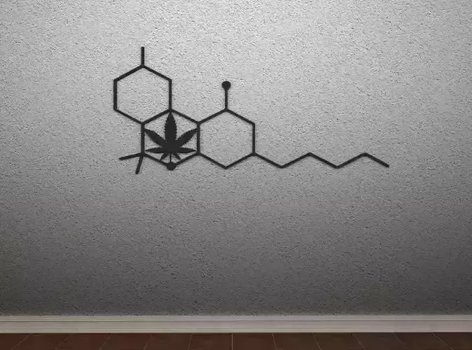 THC Molecule Wall Art 3D print model