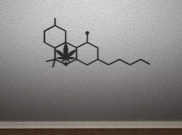 THC Molecule Wall Art 3D print model