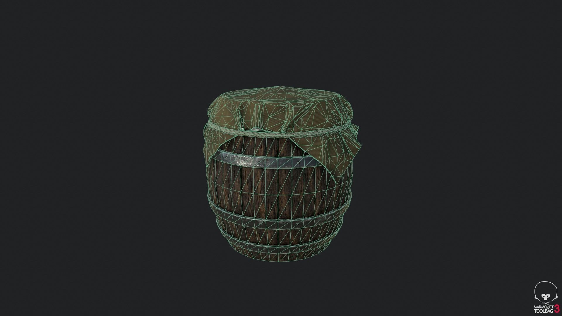 Medieval Barrel PBR Low Poly Low-poly 3D model_2